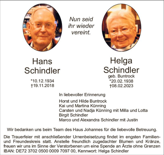 Traueranzeige von Helga Schindler von Starkenburger Echo