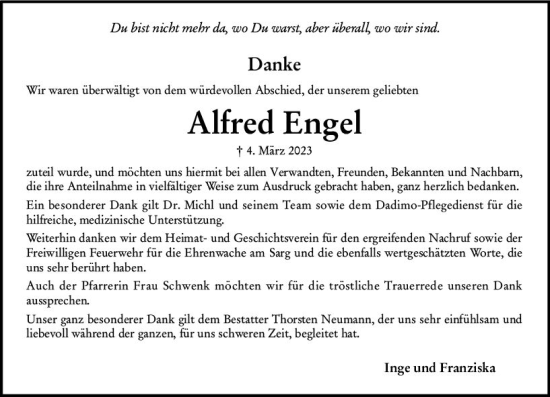 Traueranzeige von Alfred Engel von Groß-Gerauer Echo