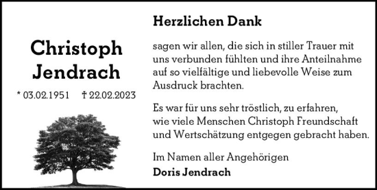Traueranzeige von Christoph Jendrach von Darmstädter Echo
