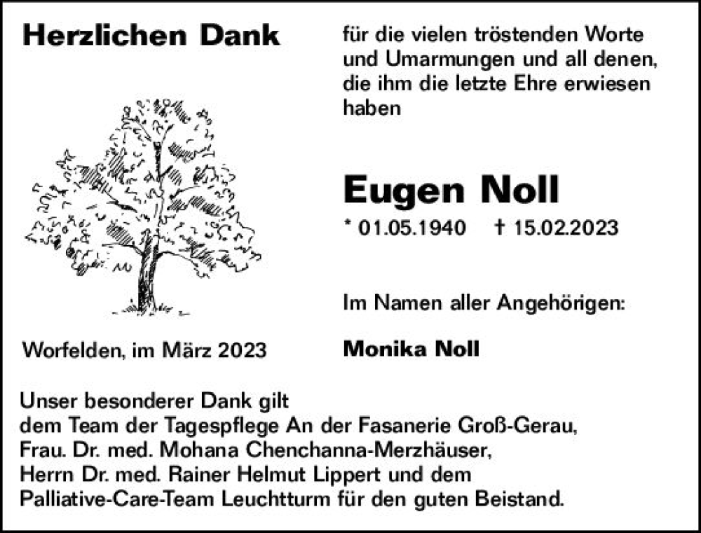  Traueranzeige für Eugen Noll vom 01.04.2023 aus Groß-Gerauer Echo