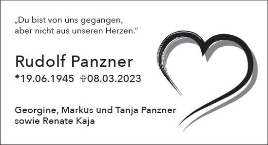 Traueranzeige von Rudolf Panzner von Wiesbadener Kurier