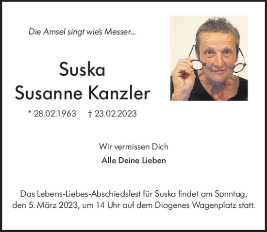 Traueranzeige von Susanne Kanzler von Darmstädter Echo