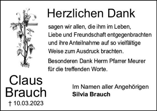 Traueranzeige von Claus Brauch von Starkenburger Echo