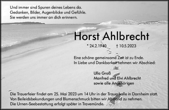 Traueranzeige von Horst Ahlbrecht von Groß-Gerauer Echo
