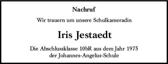Traueranzeige von Iris Jestaedt von Groß-Gerauer Echo