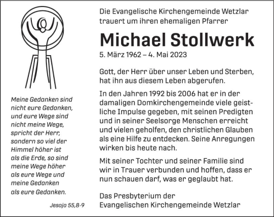 Traueranzeige von Michael Stollwerk von Wetzlarer Neue Zeitung