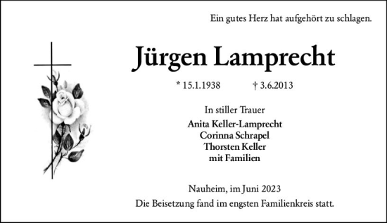 Traueranzeige von Jürgen Lamprecht von Rüsselsheimer Echo