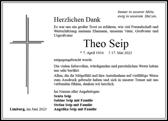 Traueranzeige von Theo Seip von Nassauische Neue Presse