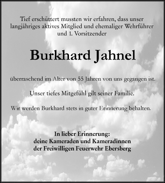 Traueranzeige von Burkhard Jahnel von Odenwälder Echo