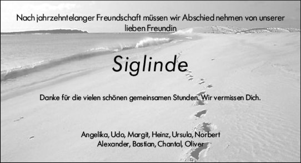  Traueranzeige für Siglinde  vom 22.07.2023 aus Wiesbadener Kurier
