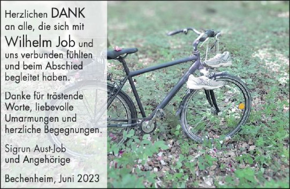  Traueranzeige für Wilhelm Job vom 08.07.2023 aus Allgemeine Zeitung Alzey