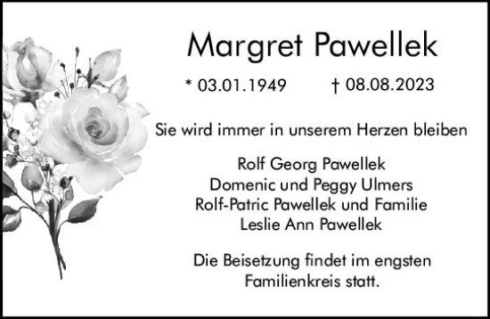 Traueranzeige von Margret Powellek von Wetzlarer Neue Zeitung