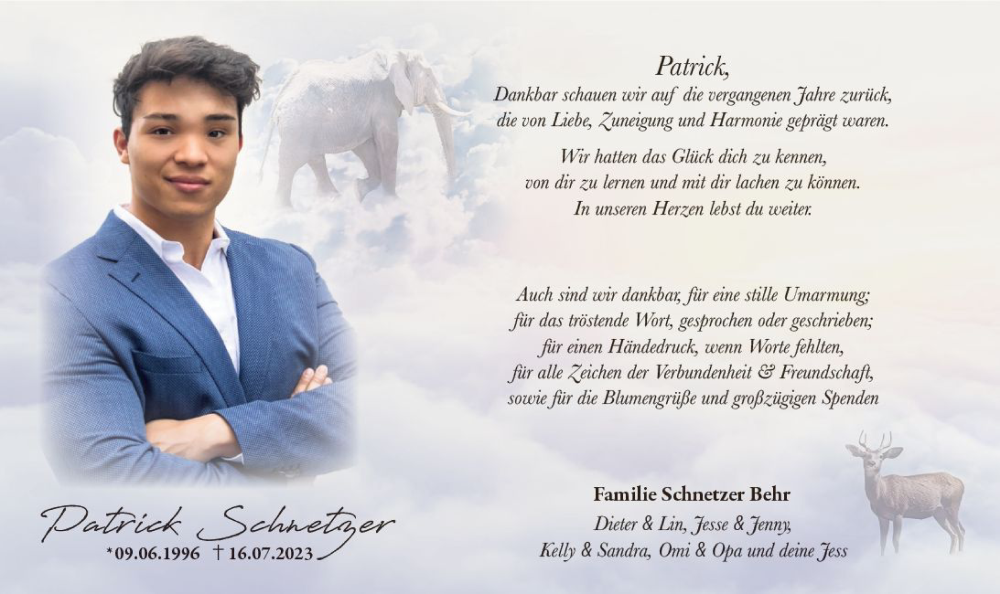  Traueranzeige für Patrick Schnetzer vom 05.08.2023 aus Groß-Gerauer Echo