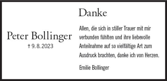 Traueranzeige von Peter Bollinger von Wormser Zeitung