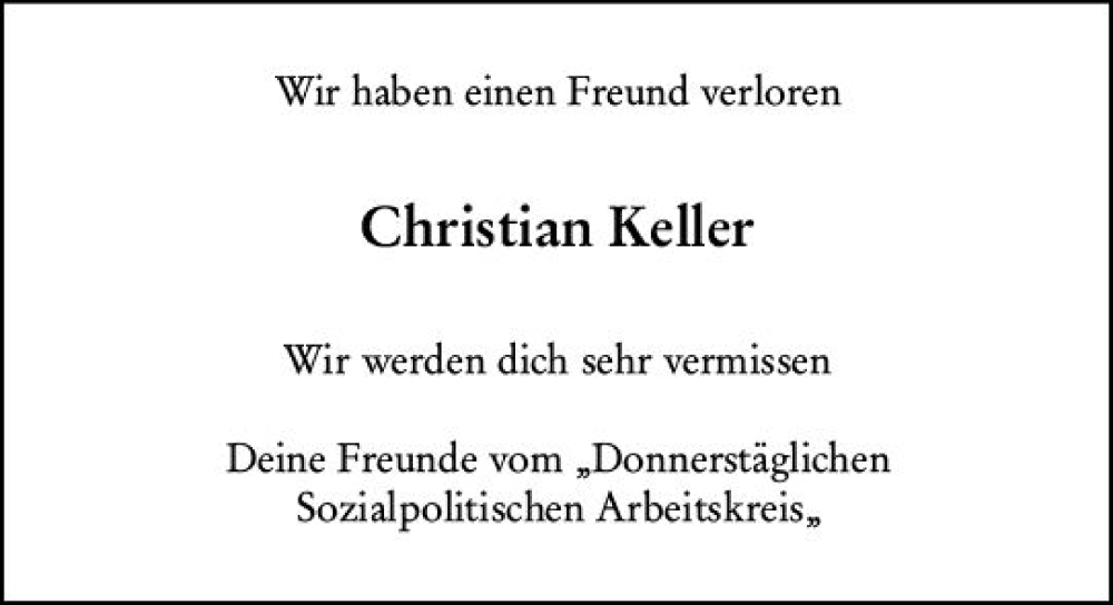  Traueranzeige für Christian Keller vom 20.01.2024 aus Darmstädter Echo