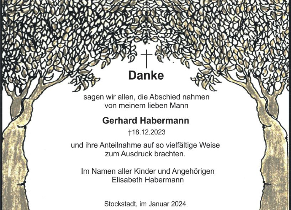  Traueranzeige für Gerhard Habermann vom 20.01.2024 aus Groß-Gerauer Echo