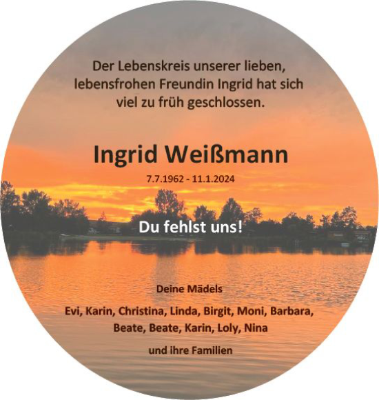 Traueranzeige von Ingrid Weißmann von Groß-Gerauer Echo
