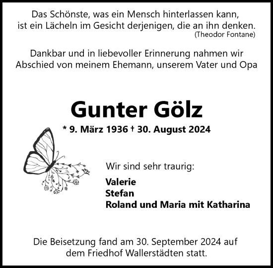 Traueranzeige von Gunter Gölz von Groß-Gerauer Echo