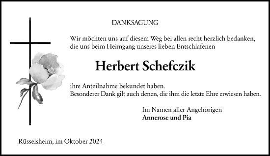 Traueranzeige von Herbert Schefczik von Rüsselsheimer Echo