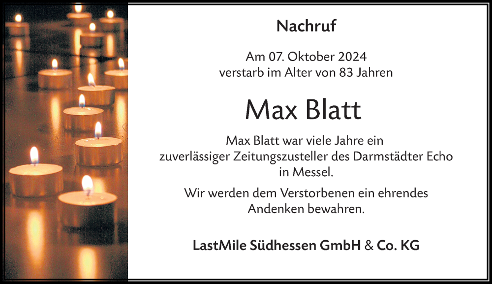  Traueranzeige für Jürgen Graf vom 12.10.2024 aus Darmstädter Echo