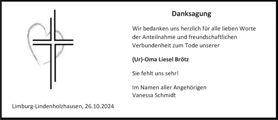 Traueranzeige von Liesel Bötz von Nassauische Neue Presse