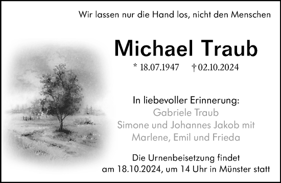 Traueranzeige von Michael Traub von Dieburger Anzeiger/Groß-Zimmerner Lokal-Anzeiger