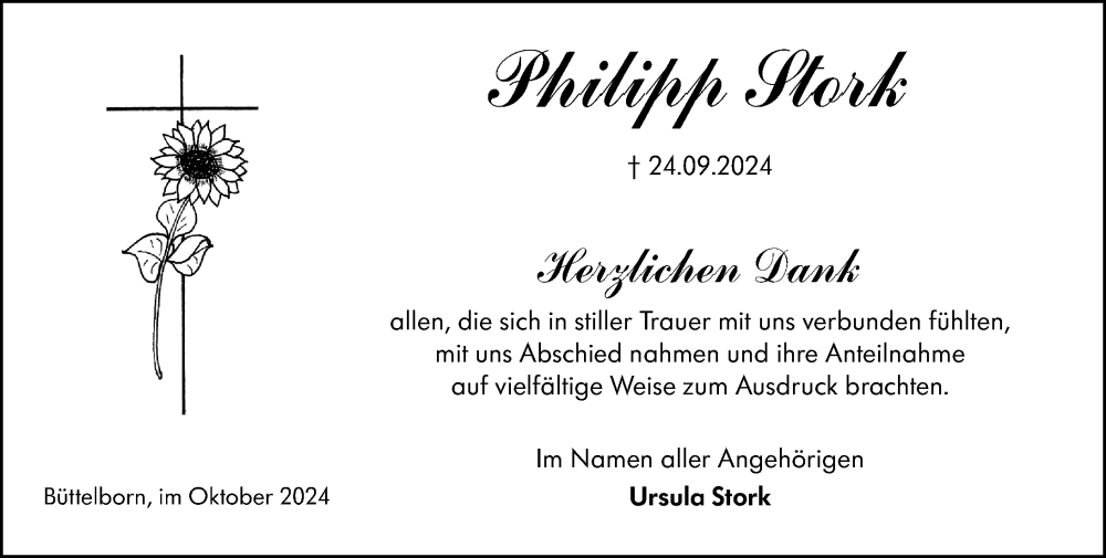  Traueranzeige für Philipp Stork vom 19.10.2024 aus Groß-Gerauer Echo