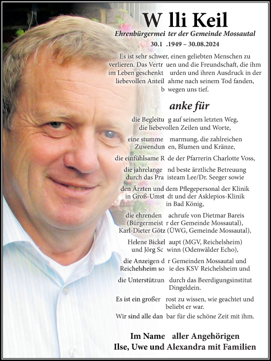 Traueranzeige von Willi Keil von Darmstädter Echo