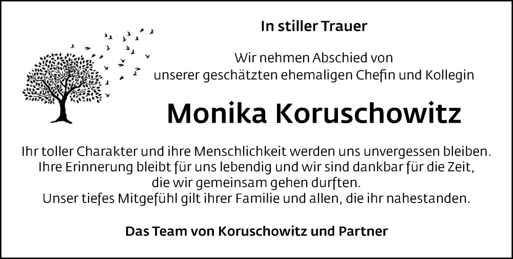  Traueranzeige für Monika Koruschowitz vom 02.11.2024 aus Groß-Gerauer Echo