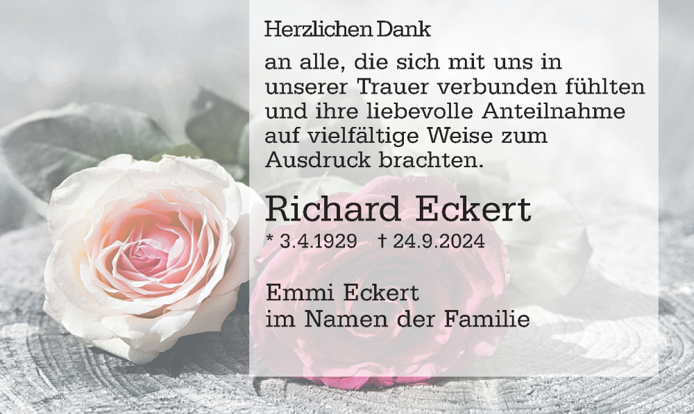  Traueranzeige für Richard Eckert vom 09.11.2024 aus Rüsselsheimer Echo