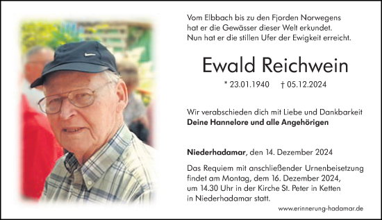 Traueranzeige von Ewald Reichwein von Nassauische Neue Presse