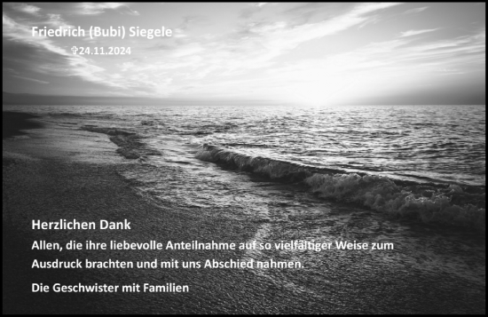 Traueranzeige von Friedrich Siegele von Rüsselsheimer Echo