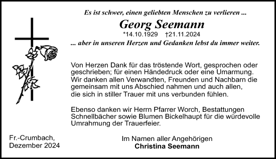 Traueranzeige von Georg Seemann von Odenwälder Echo