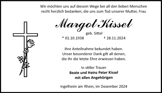 Traueranzeige von Margot Kissel von Allgemeine Zeitung Rheinhessen-Nahe