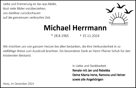 Traueranzeige von Michael Herrmann von Allgemeine Zeitung Alzey
