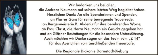 Traueranzeige von Andreas Neumann von Darmstädter Echo