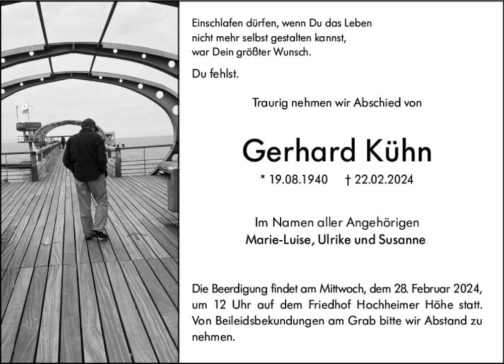  Traueranzeige für Gerhard Kühn vom 24.02.2024 aus Wormser Zeitung