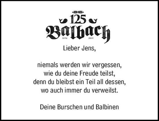 Traueranzeige von Jens Henning Kreimeyer von Hinterländer Anzeiger