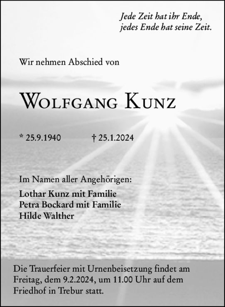  Traueranzeige für Wolfgang Kunz vom 02.02.2024 aus Groß-Gerauer Echo