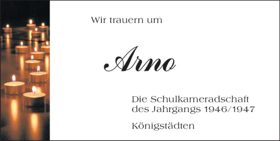 Traueranzeige von Arno  von Rüsselsheimer Echo