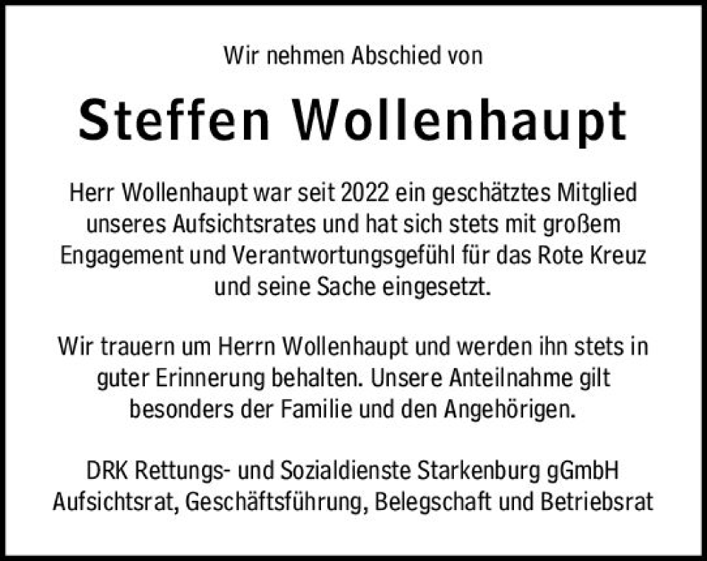  Traueranzeige für Steffen Wollenhaupt vom 22.03.2024 aus Darmstädter Echo
