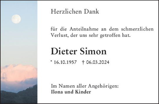 Traueranzeige von Dieter Simon von Allgemeine Zeitung Mainz