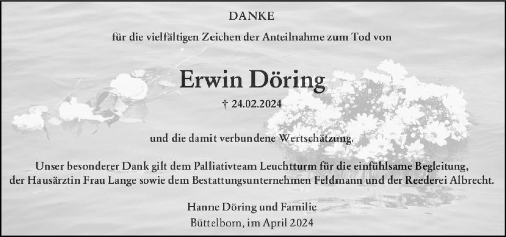  Traueranzeige für Erwin Döring vom 06.04.2024 aus Groß-Gerauer Echo