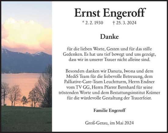 Traueranzeige von Ernst Engeroff von Groß-Gerauer Echo