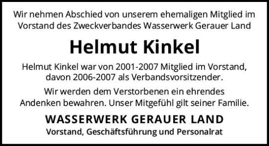 Traueranzeige von Helmut Kinkel von Groß-Gerauer Echo