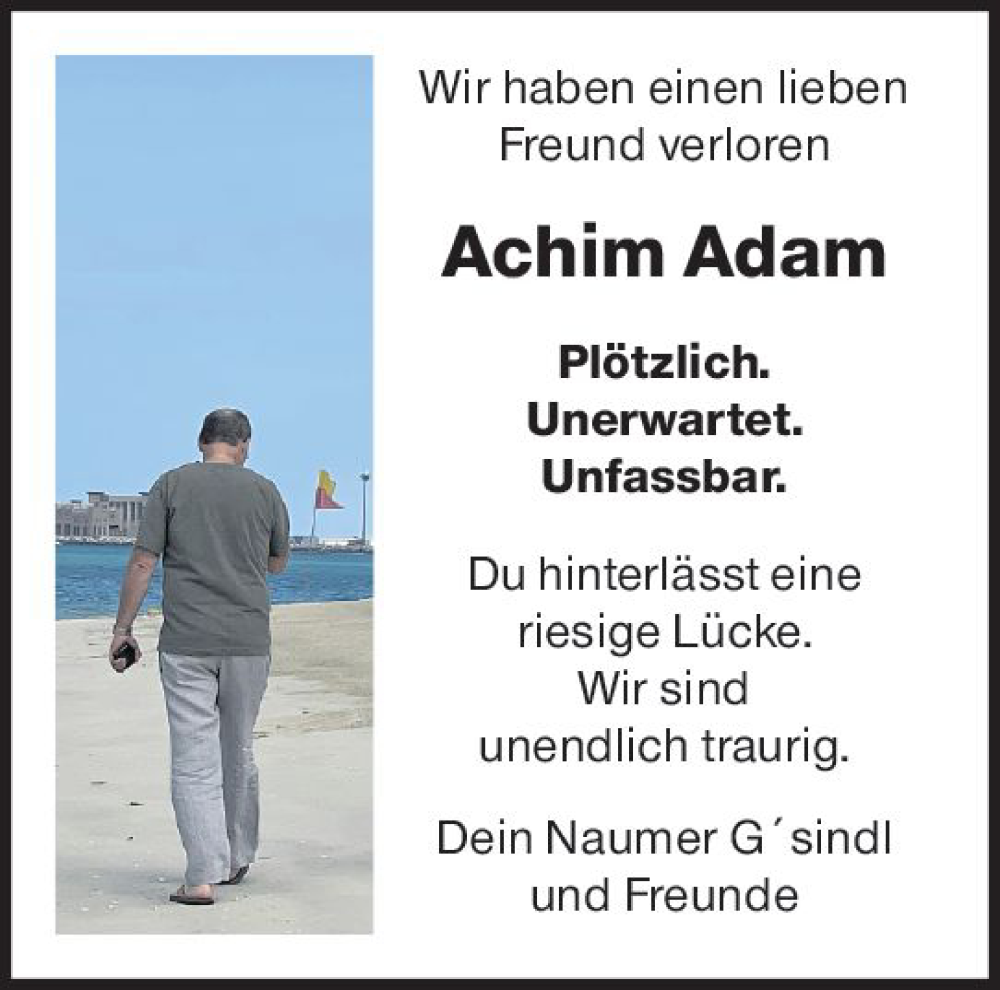  Traueranzeige für Achim Adam vom 20.07.2024 aus Rüsselsheimer Echo