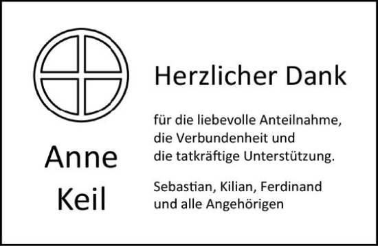 Traueranzeige von Anne Keil von Wormser Zeitung