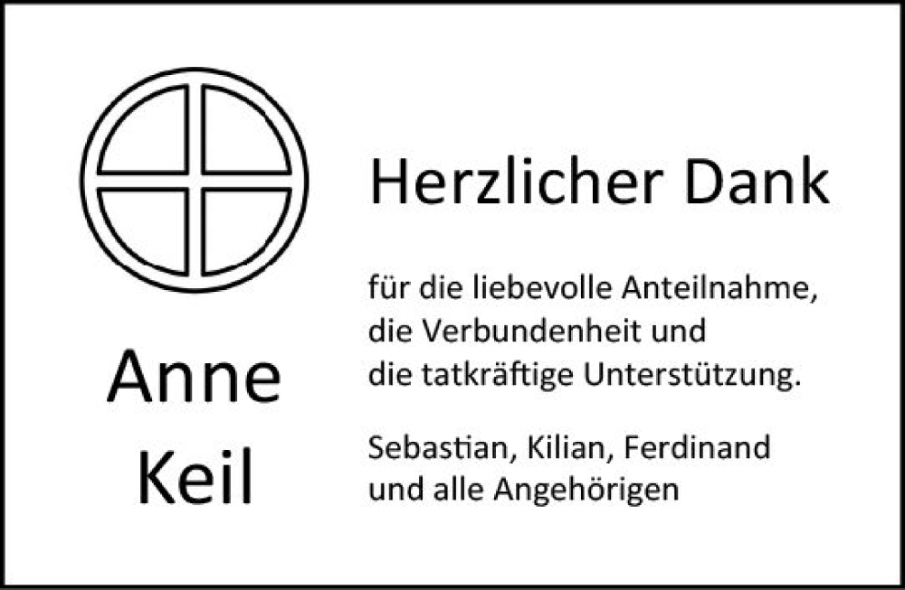  Traueranzeige für Anne Keil vom 06.07.2024 aus Wormser Zeitung