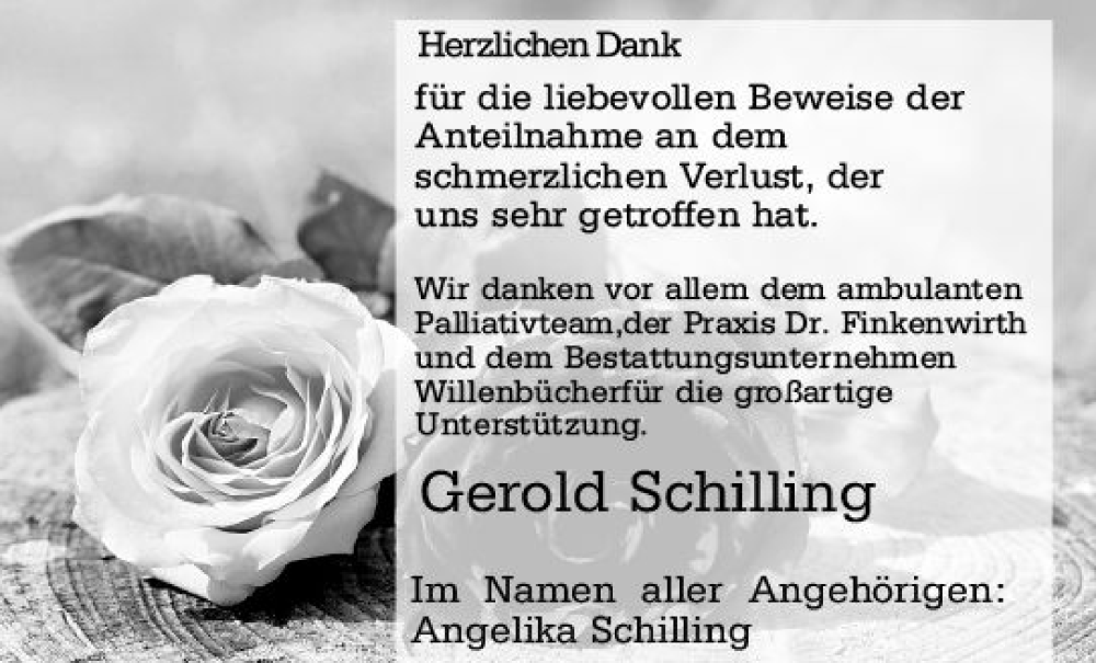  Traueranzeige für Gerold Schilling vom 10.08.2024 aus Darmstädter Echo