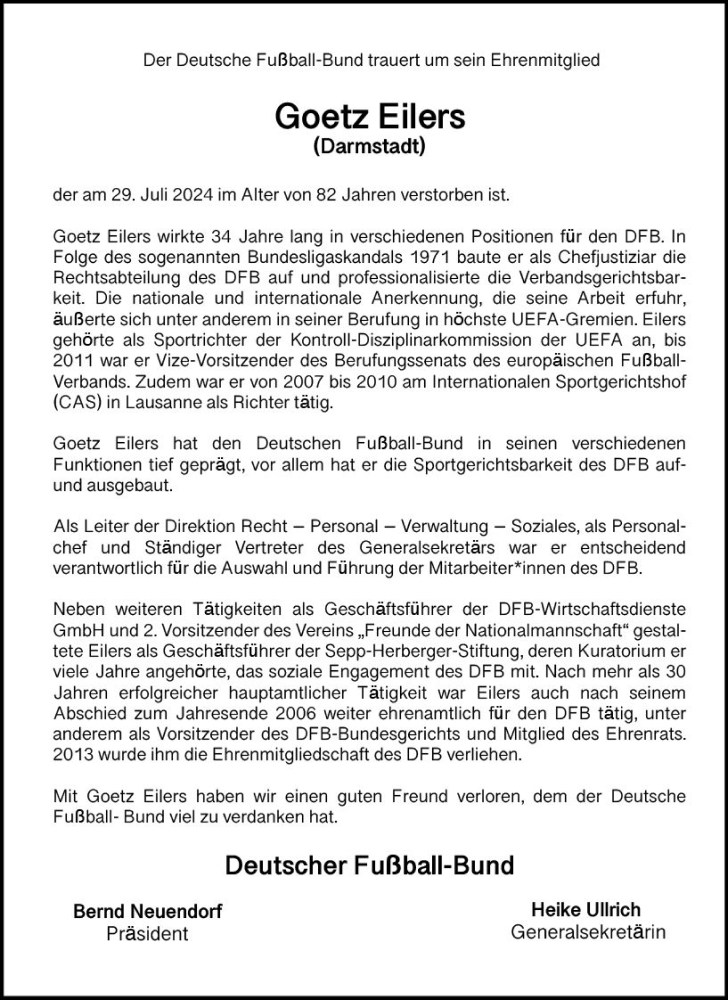  Traueranzeige für Goetz Eilers vom 03.08.2024 aus Darmstädter Echo
